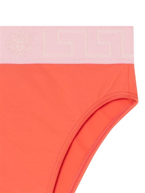 Greca Border High Waist Bikini Bottoms .